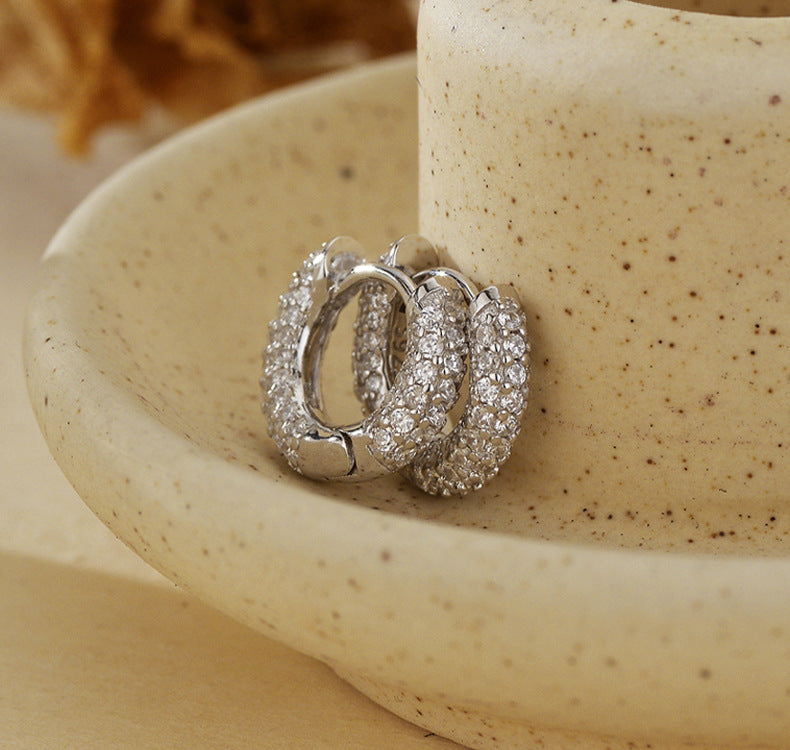 Sparkling Micro-Pave Hoop Earrings