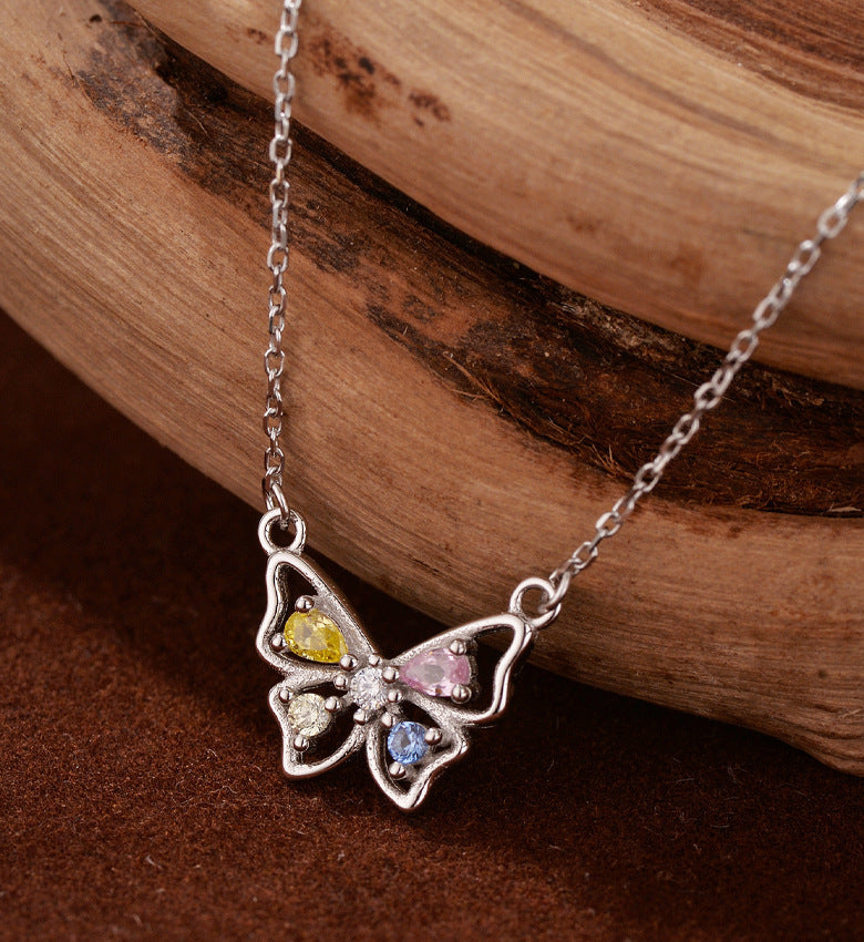 Colorful Butterfly Pendant Necklace