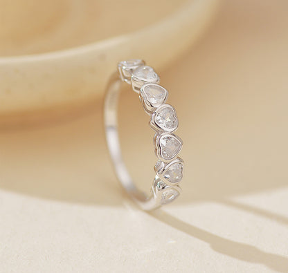 Half Eternity Heart Cut Ring