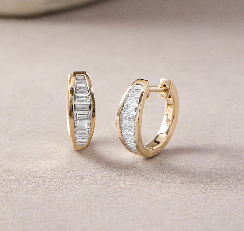 Baguette Spark Hoop Earrings