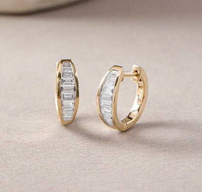 Baguette Spark Hoop Earrings