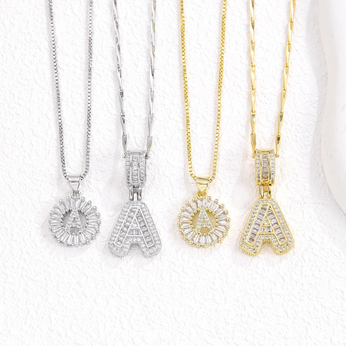 Twin Spark Initial Necklace Set