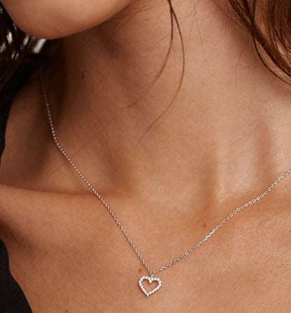 Shimmer Heart Frame Necklace