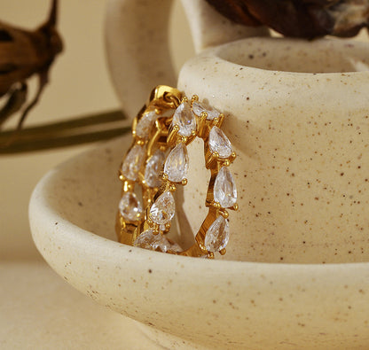 Teardrop Curve Hoop Earrings