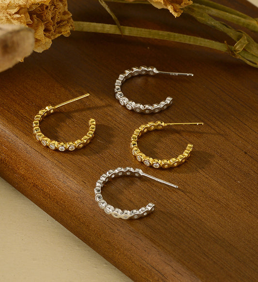 C-Shaped Hoop Earrings