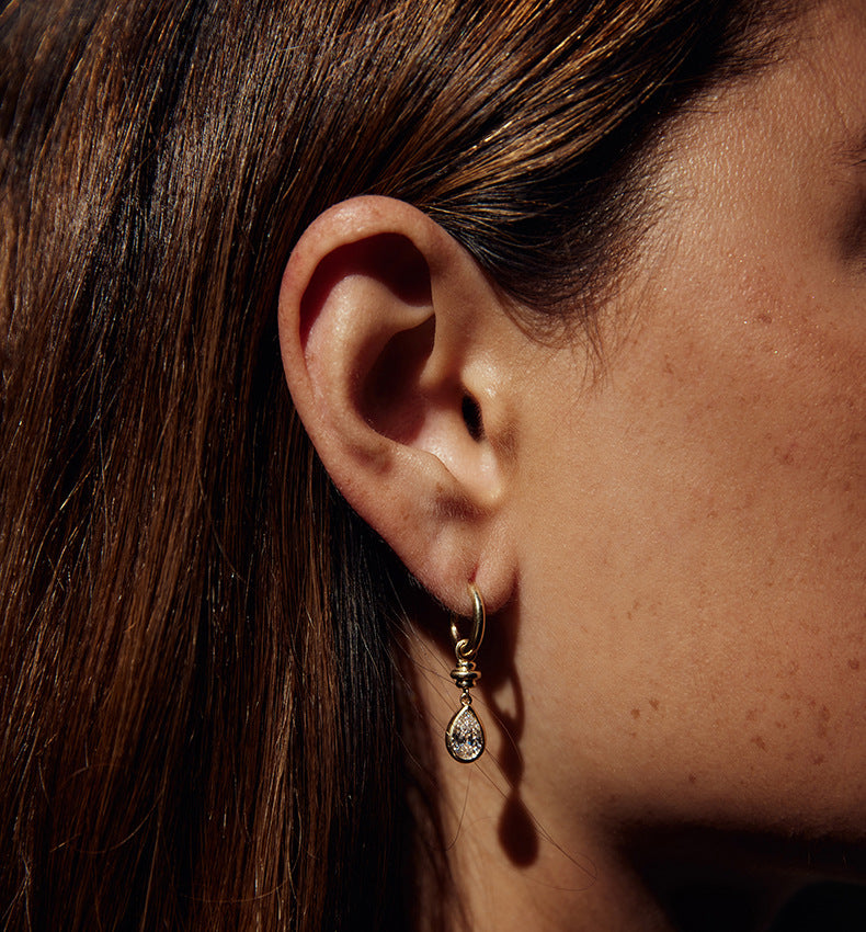 Pear Drop Hoop Earrings