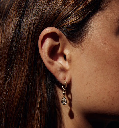 Pear Drop Hoop Earrings