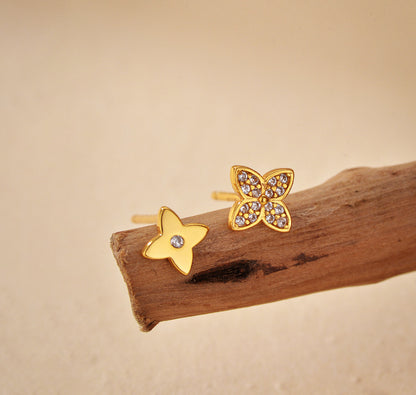 Four-Leaf Clover Flower Earrings