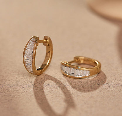 Baguette Spark Hoop Earrings