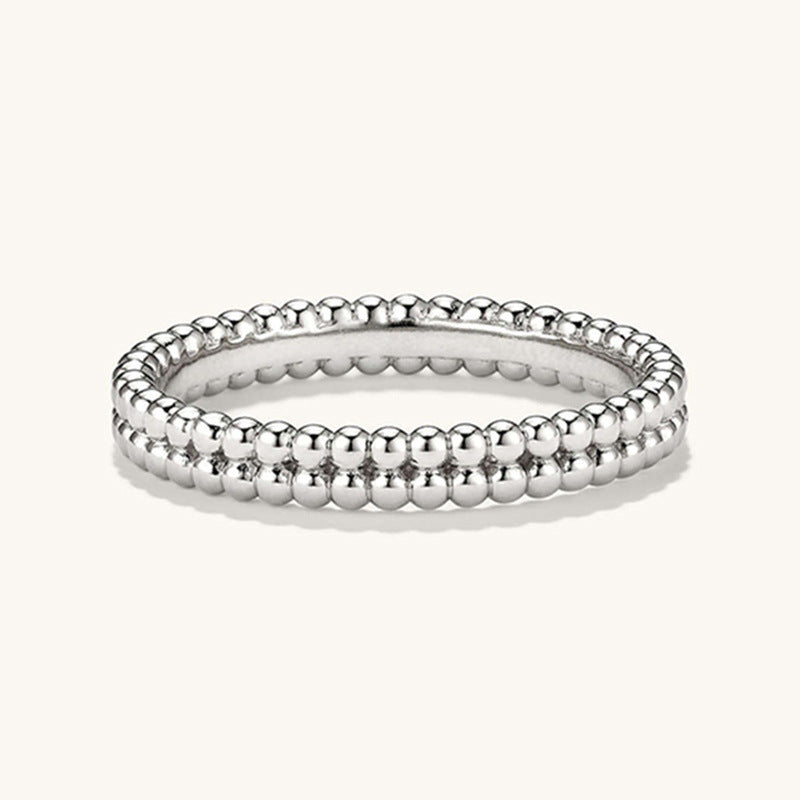 Double Row Beaded Band Ring