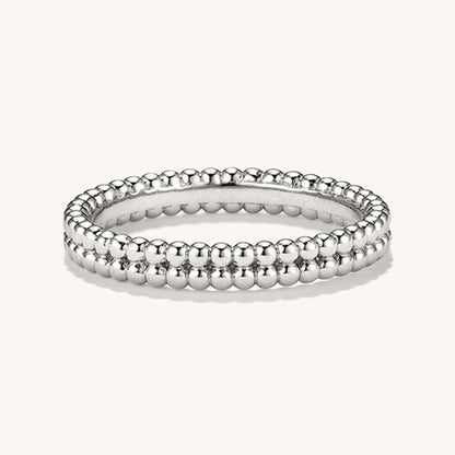 Double Row Beaded Band Ring