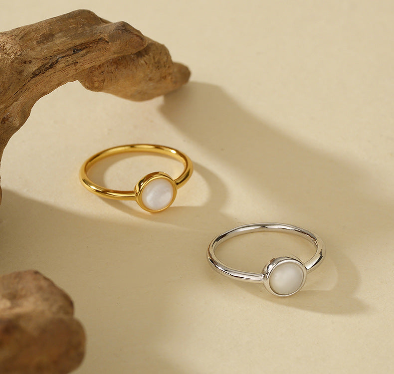 Iridescent Shell Statement Ring