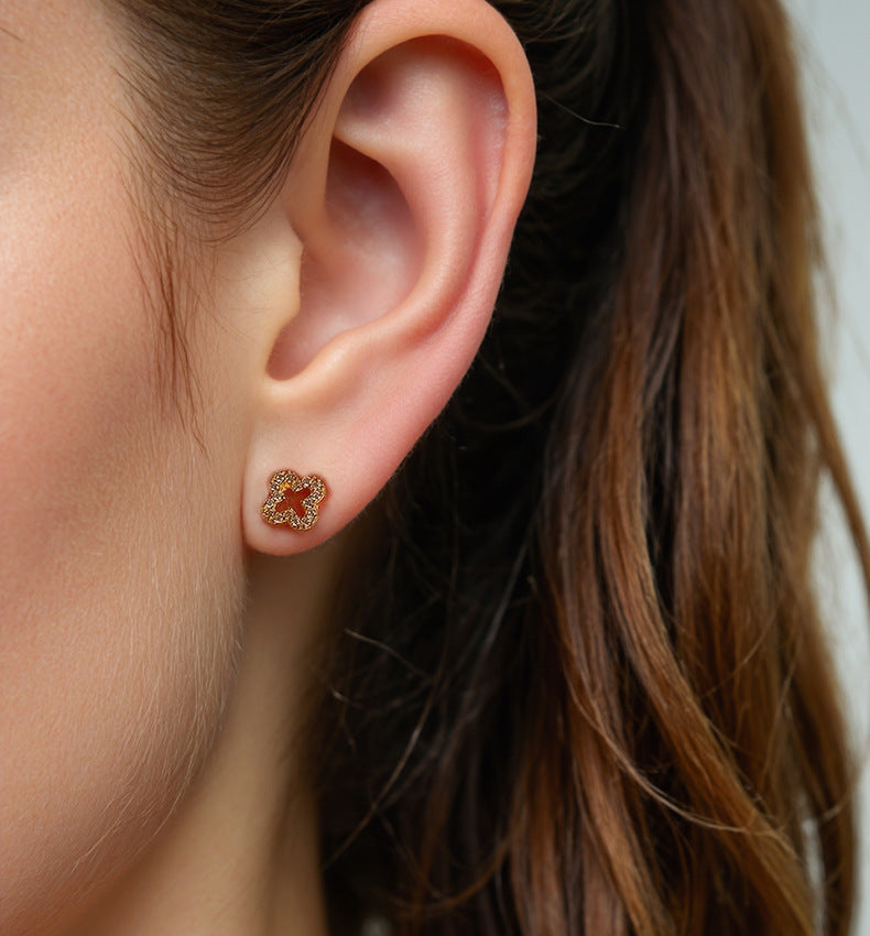 Hollow Clover Drop Earrings