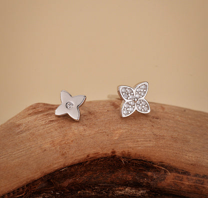 Four-Leaf Clover Flower Earrings