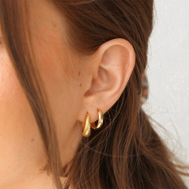 Twist Croissant Hoop Earrings