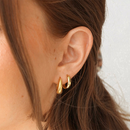 Twist Croissant Hoop Earrings