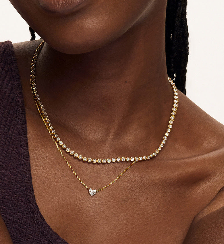 Sliding Heart Pendant Necklace