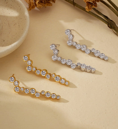 Cascading Pavé Drop Earrings