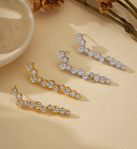 Cascading Pavé Drop Earrings