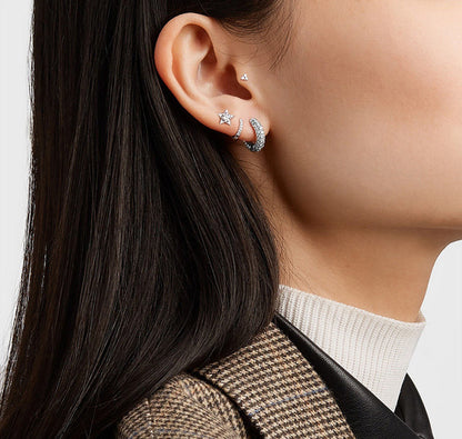 Sparkling Micro-Pave Hoop Earrings