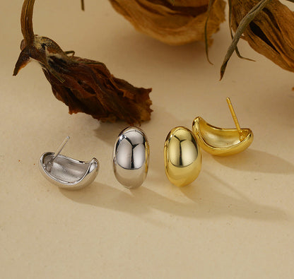 Water Drop Geometric Bean Earrings