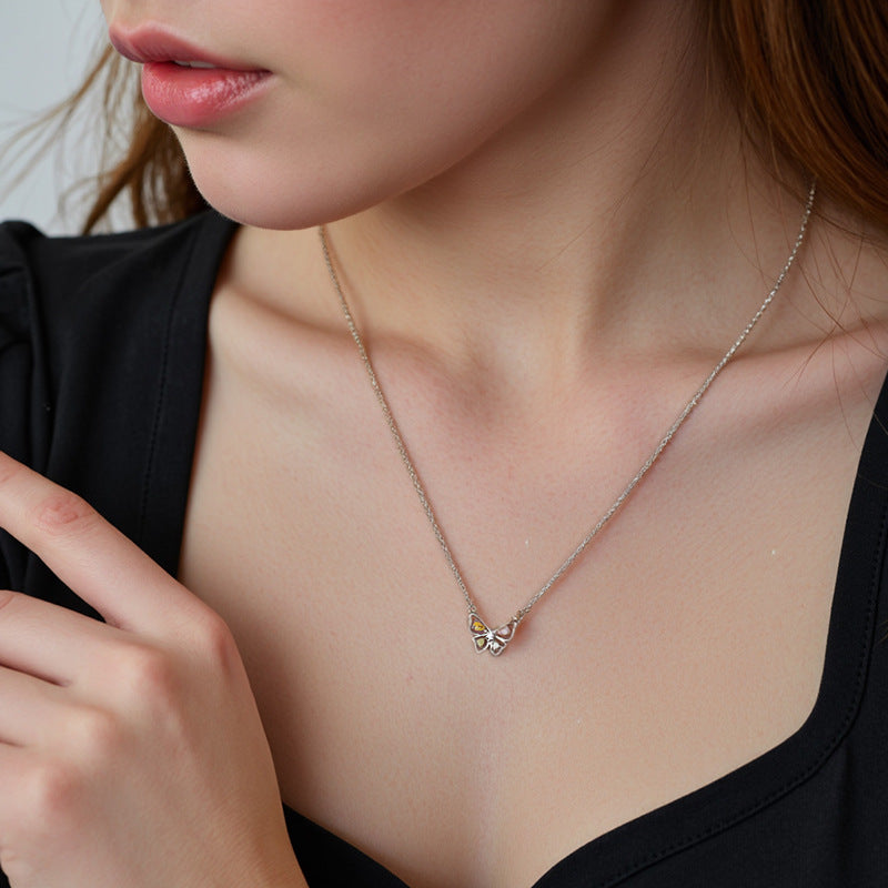Colorful Butterfly Pendant Necklace