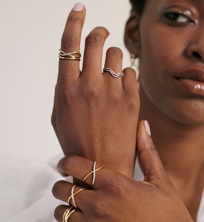 Triple Cross Layered Ring