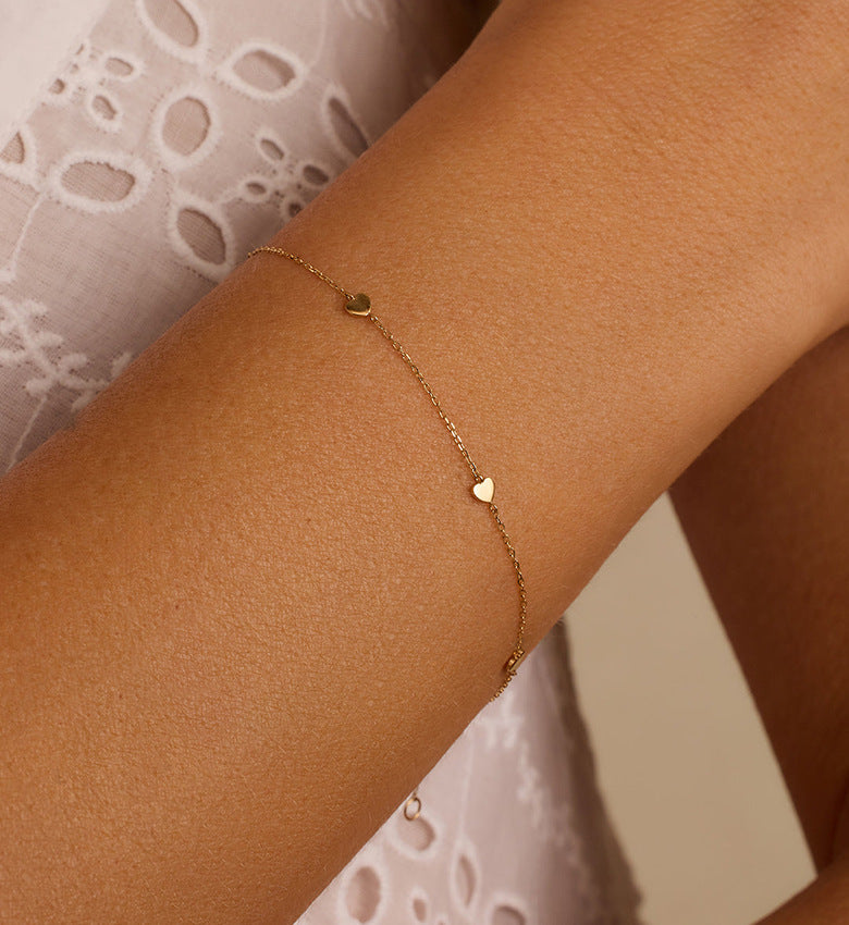 Minimalist Heart Chain Bracelet