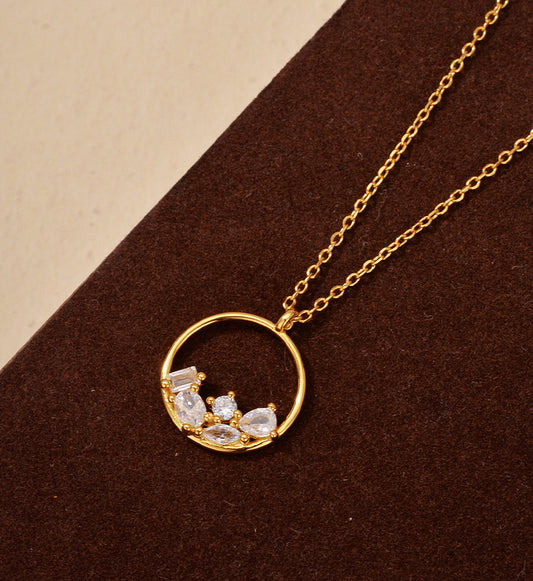Circle Cluster Pendant Necklace