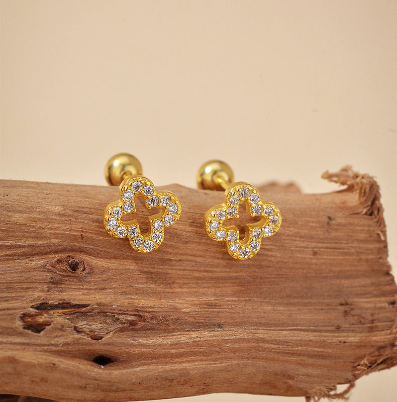 Hollow Clover Drop Earrings