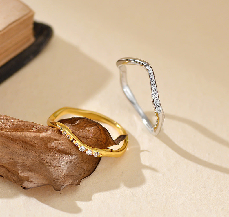 Wavy Curve Eternity Ring