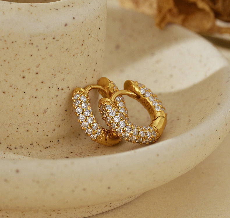 Sparkling Micro-Pave Hoop Earrings