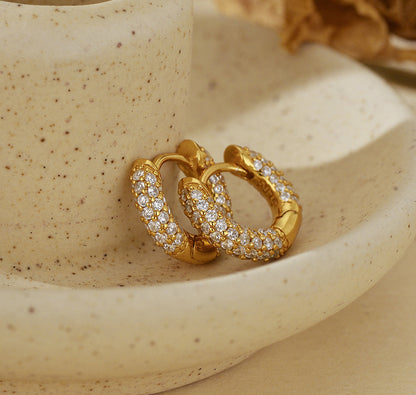 Sparkling Micro-Pave Hoop Earrings