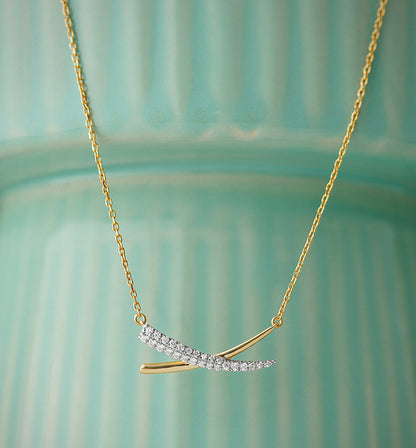 Curved Bypass Pendant Necklace