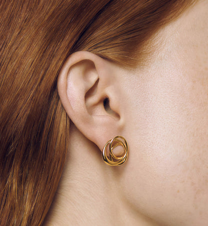 Winding Circle Stud Earrings