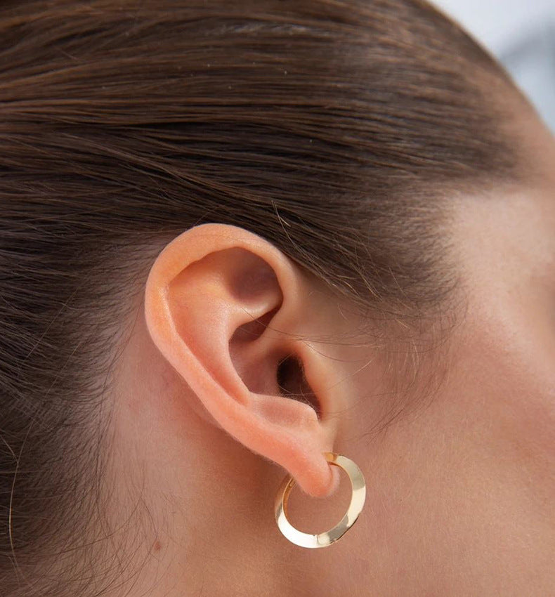 Sleek Flat Hoop Earrings