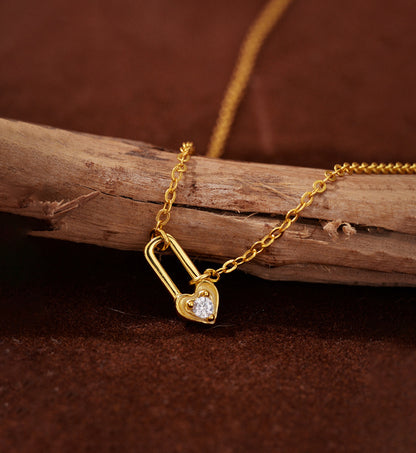 Heart Lock Pendant Necklace