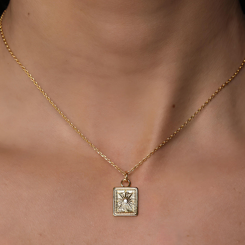 Sunburst Rectangular Necklace