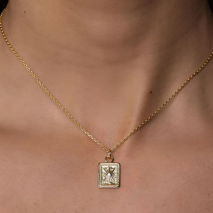 Sunburst Rectangular Necklace