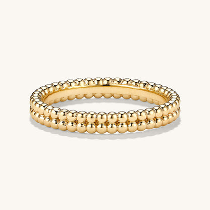 Double Row Beaded Band Ring