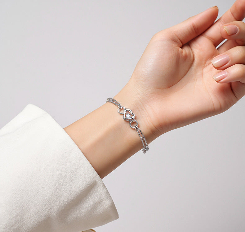 Sparkling Infinity Heart Bracelet