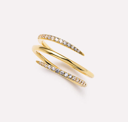 Three-Layer Open Claw Ring