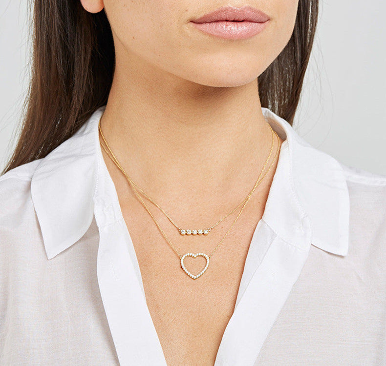 Open Heart Outline Necklace