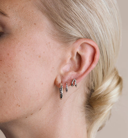 Molten Textured Hoop Earrings