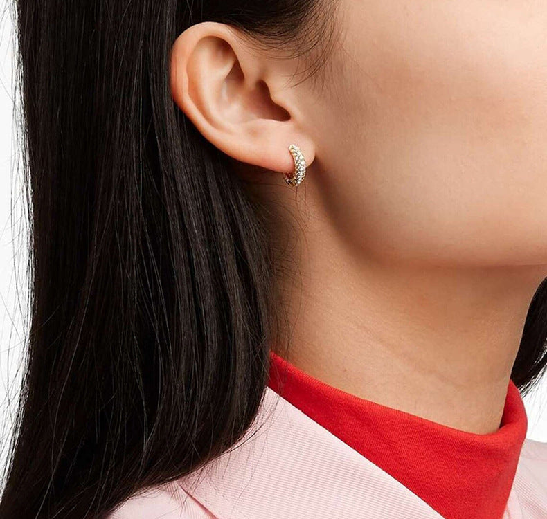 Sparkling Micro-Pave Hoop Earrings