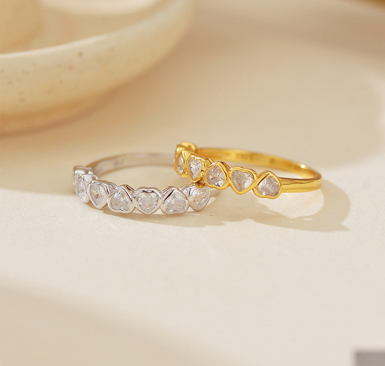 Horizontal Bezel Heart Shape Ring