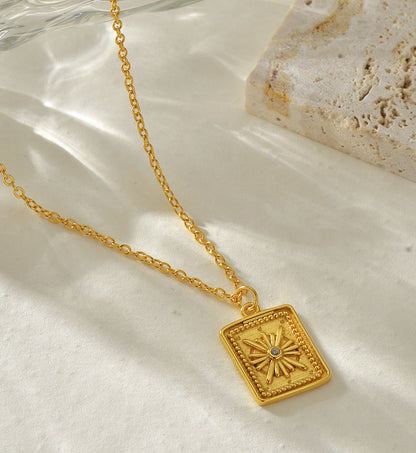 Sunburst Rectangular Necklace