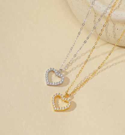 Shimmer Heart Frame Necklace