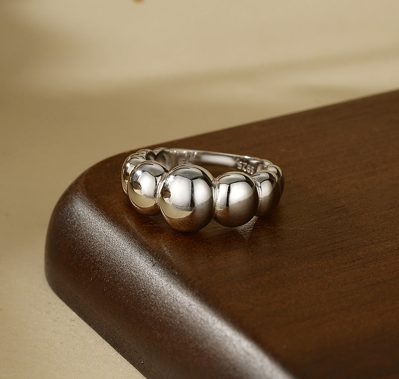 Shiny Geometric Dome Ring