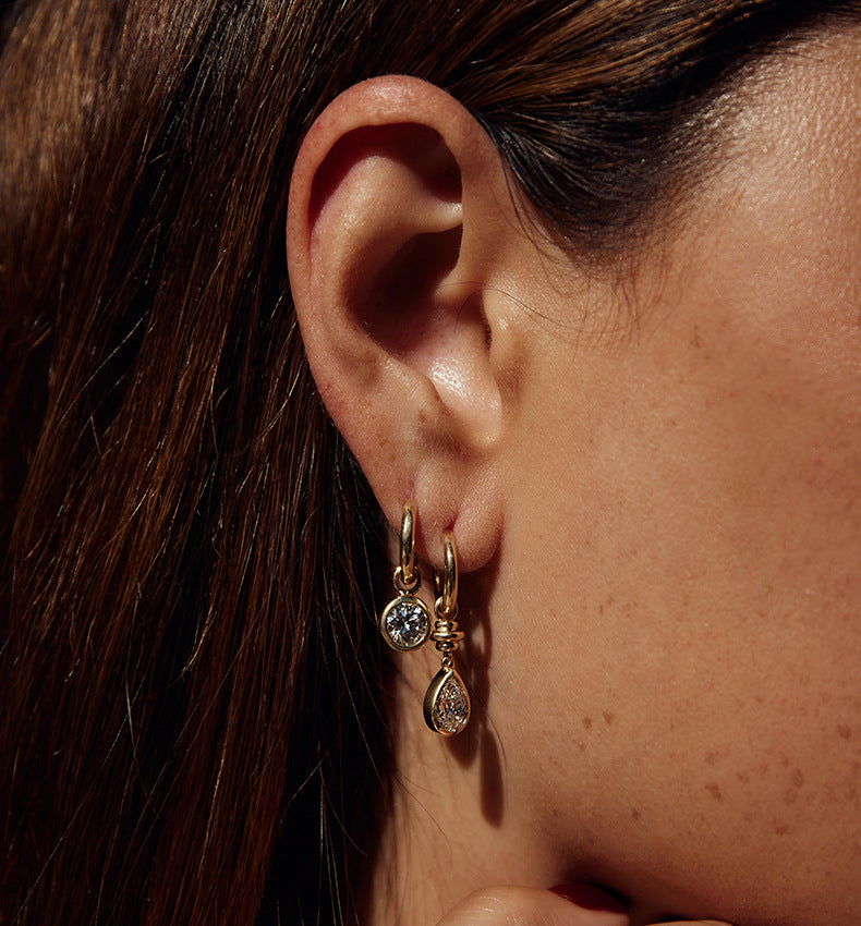 Pear Drop Hoop Earrings